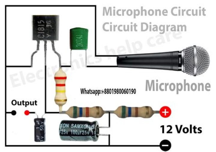 How does a condenser microphone circuit work?